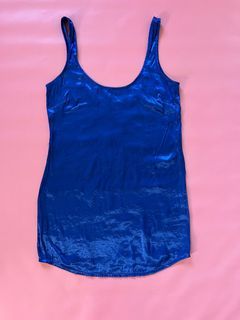Supre electric blue slip dress tank dress oversized mini size XS