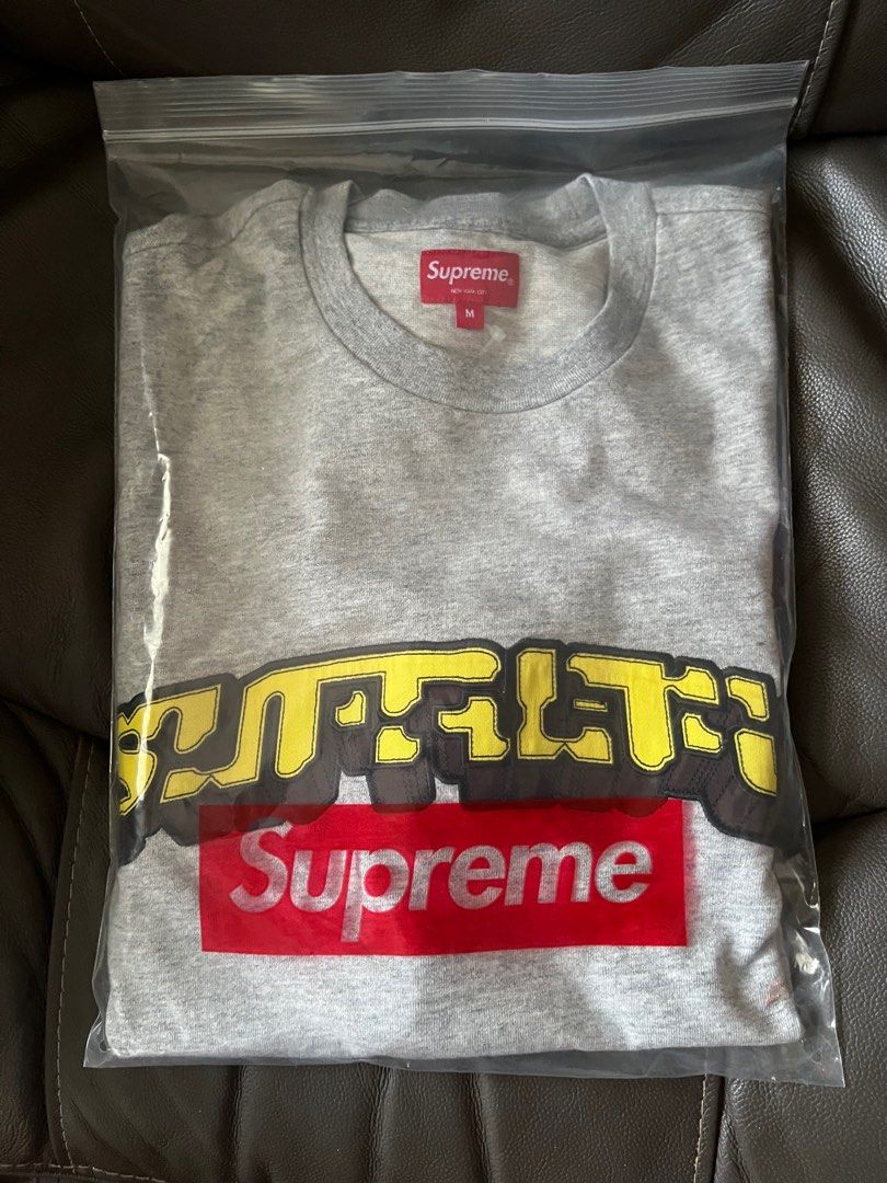 Supreme Block Arc SS Tee in Grey Men s Fashion Tops Sets