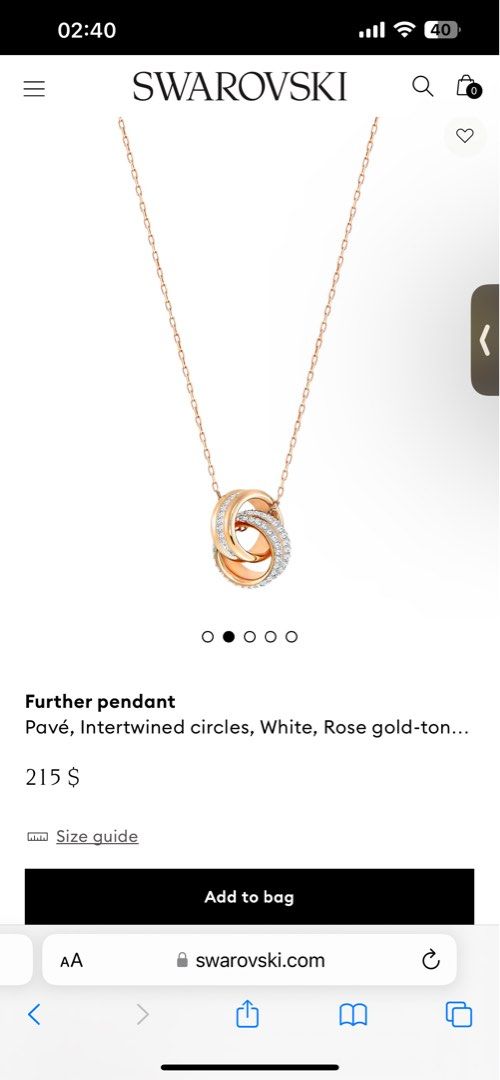 Further pendant cheap swarovski