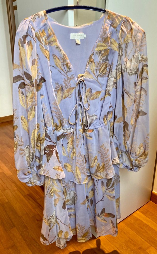 Ted Baker Gretia Printed Tie Front Dress