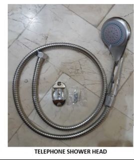 Telephone Shower with Flexible Hose Adjustable Rainfall Telephone Shower Head Bathroom Shower