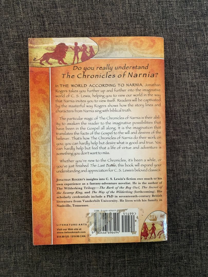 The World According to Narnia (Category: Storybooks) located in Bacoor. Submitted by shop.ltph (Listing ID 1227631559, Image 2). Description: Preloved Paperback Good Condition .