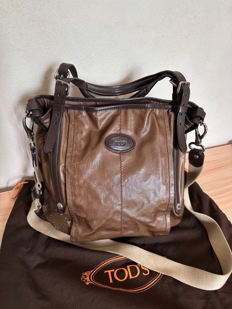 Tods coated canvas discount bag