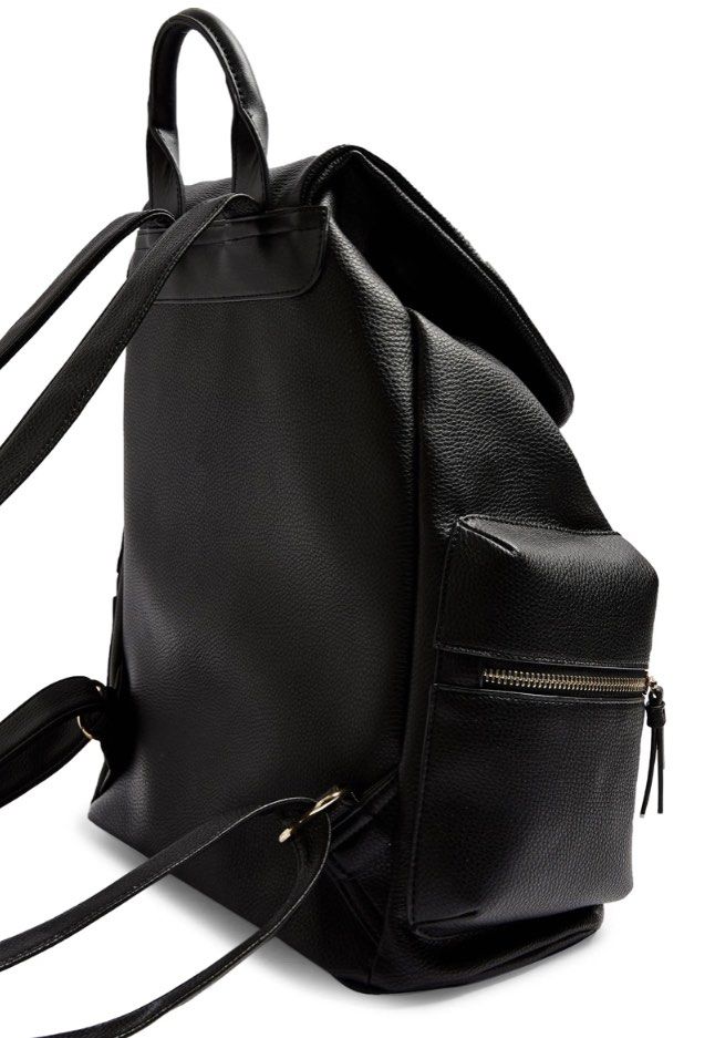 Topshop Betty Faux Leather Backpack Black