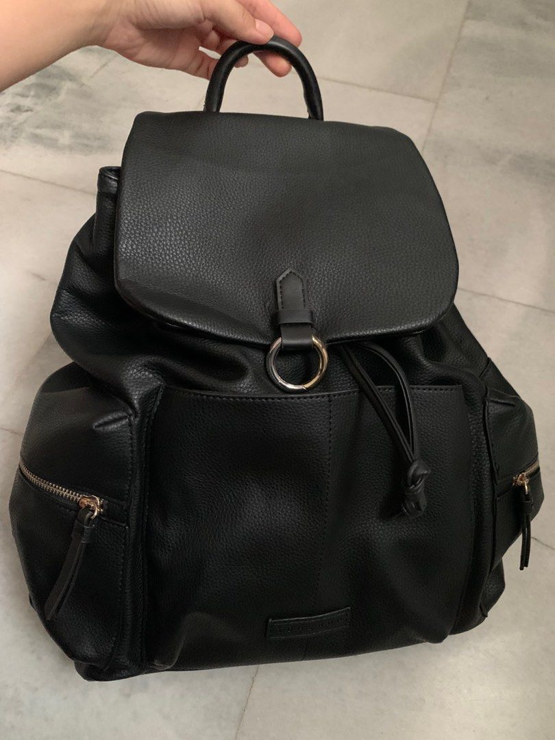 Topshop Betty Faux Leather Backpack Black