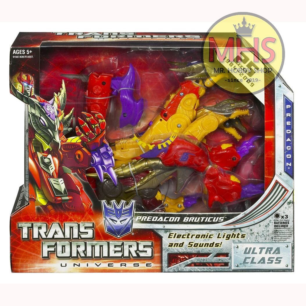 Transformers Universe - Predacon Bruticus (Category: Action & Battle Toys) located in Orani. Submitted by mrhobbyshop (Listing ID 239921464, Image 1). Description: With three slobbering, ferocious heads, and only one brain to split between them all, PREDACON BRUTICUS is a perfect dungeon guard. Short-tempered, brutal, and unimaginative, he takes his job of guarding AUTOBOT prisoners very seriously. MEGATRON doesn’t trust him to do anything beyond