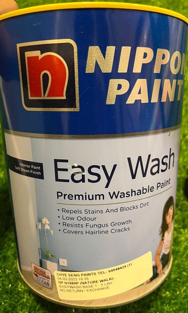 Two Nippon Paint Easy Wash 5 litres tins for sale at 150 total