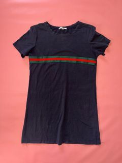 Unbranded Navy Stripped T-shirt Dress Oversized Mini Size Small