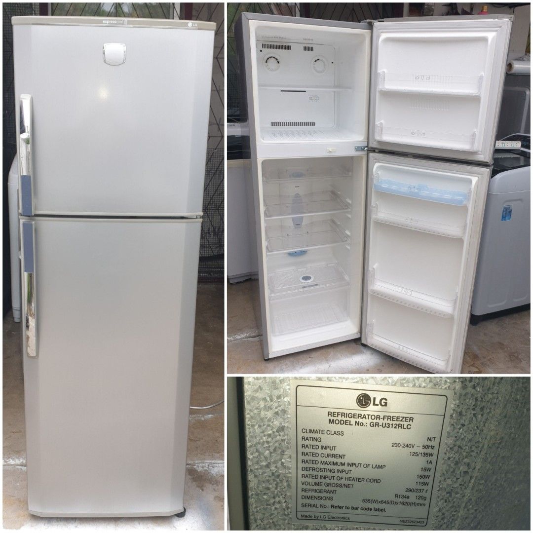 Used LG 2 doors fridge 300L, refrigerator peti sejuk peti ais, good