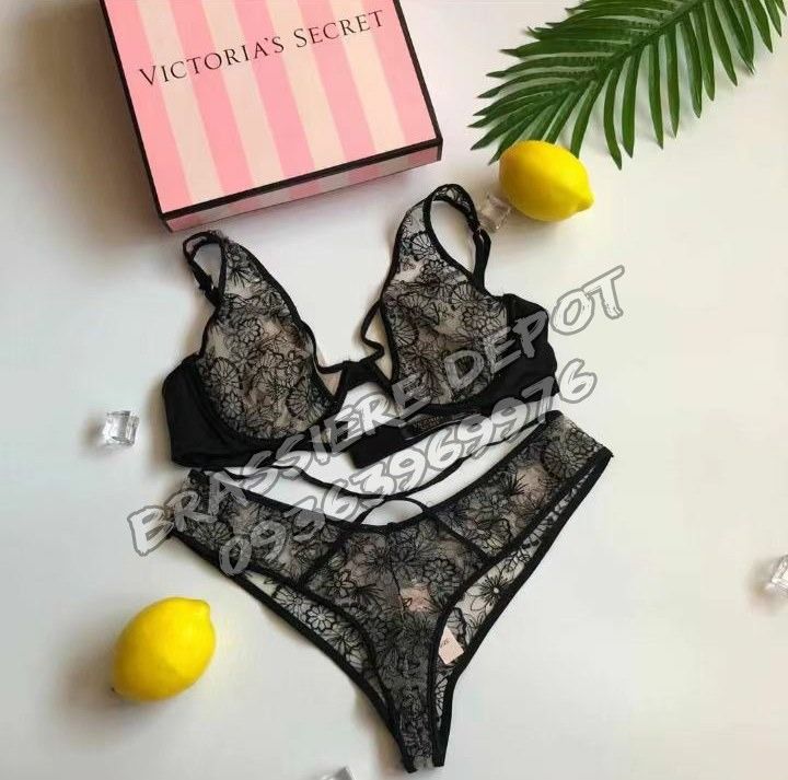 Victoria's Secret mesh lingerie bra panty set, Women's Fashion,  Undergarments & Loungewear on Carousell