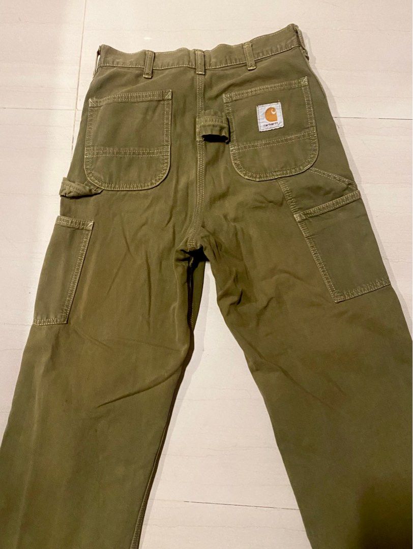 Vintage Olive Green Carhartt Carpenter Pants Jeans Fits Women