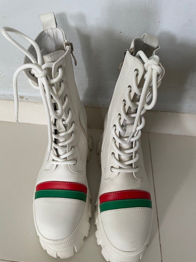 White boots new arrivals calf