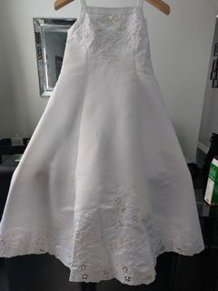 White Satin Long Dress