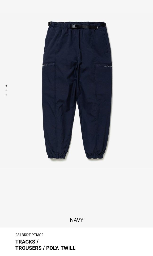 WTAPS 23SS TRACKS / TROUSERS / POLY. TWILL SIZE 04 NAVY, 男裝, 褲
