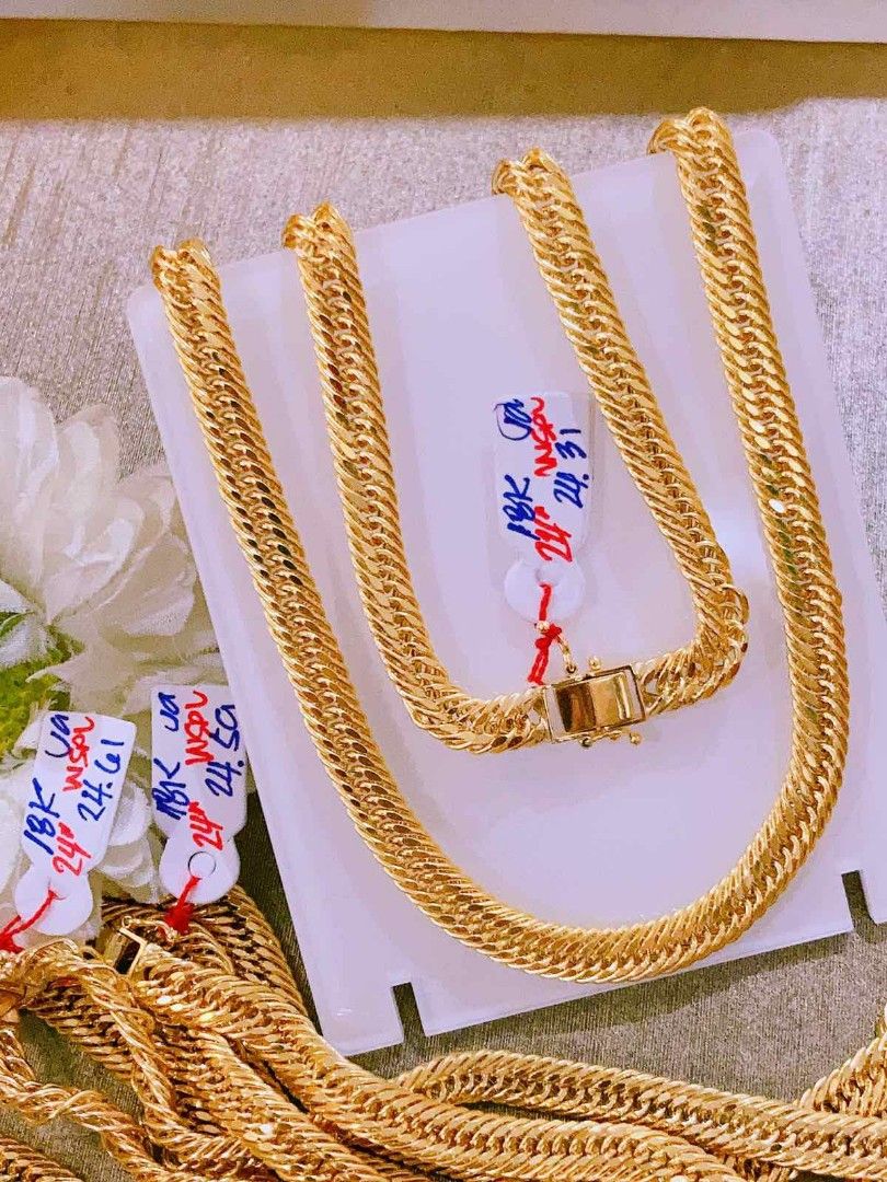 18k japan gold necklace top