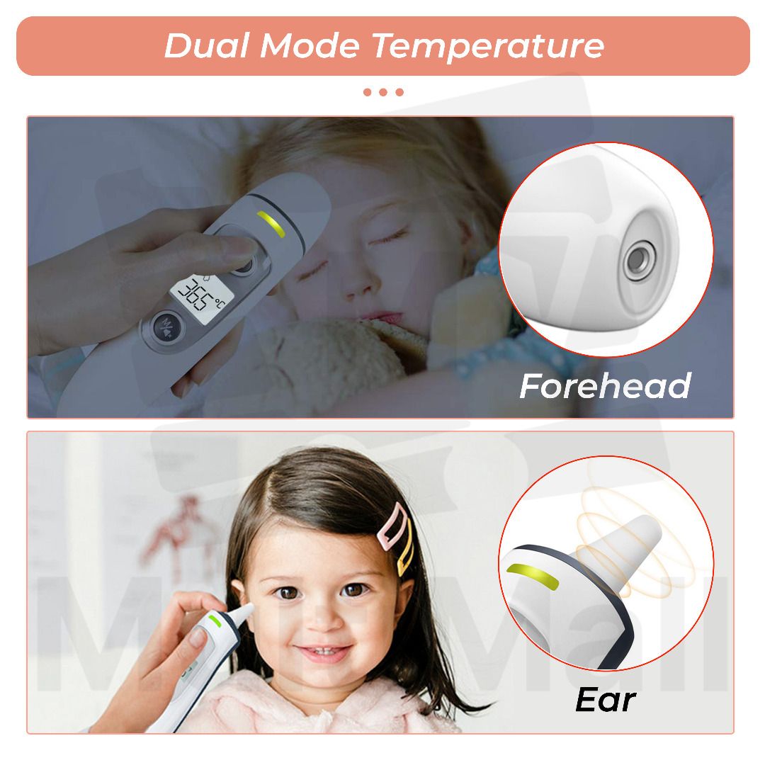 2 in 1 Forehead & Ear Thermometer Indoors NonContact Digital