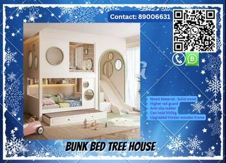 🛏️ [Customizable] Bunk bed T Tree house All Solid Wood Children's High And Low Secret Base 🛏️