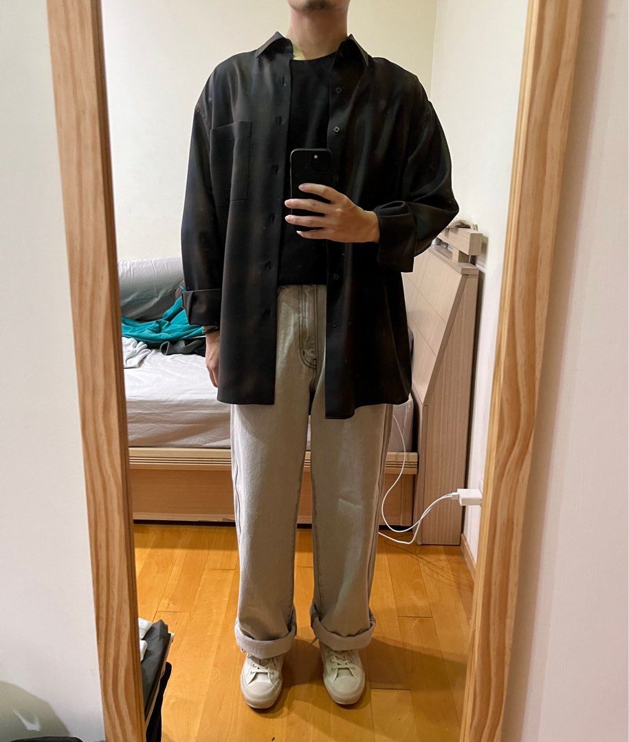 二手) VAPORIZE / Monroe 5Pocket Denim Pants 石色S號寬版牛仔褲日系