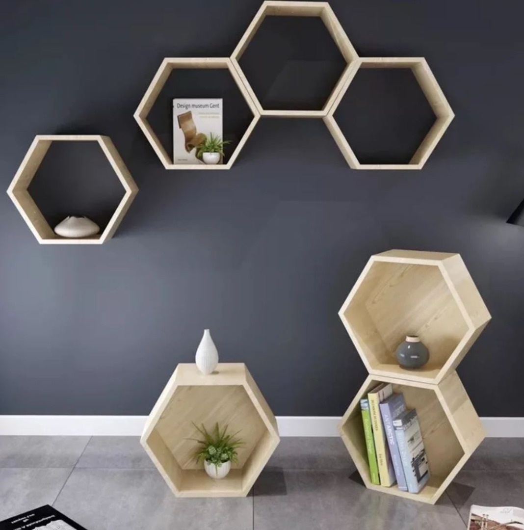 ABEL Honeycomb Wall Display Shelf, Furniture & Home Living, Furniture ...