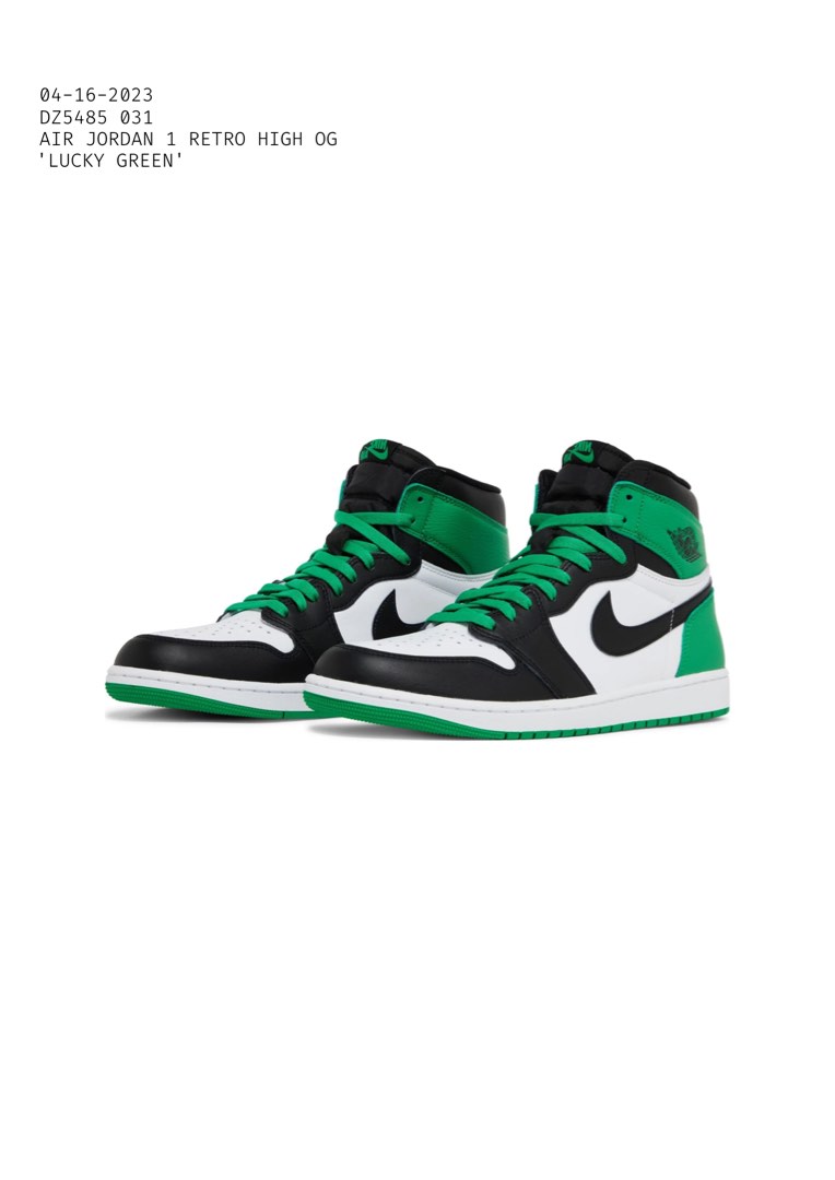 Air Jordan 1 Retro High OG 'Lucky Green', 男裝, 鞋, 波鞋- Carousell