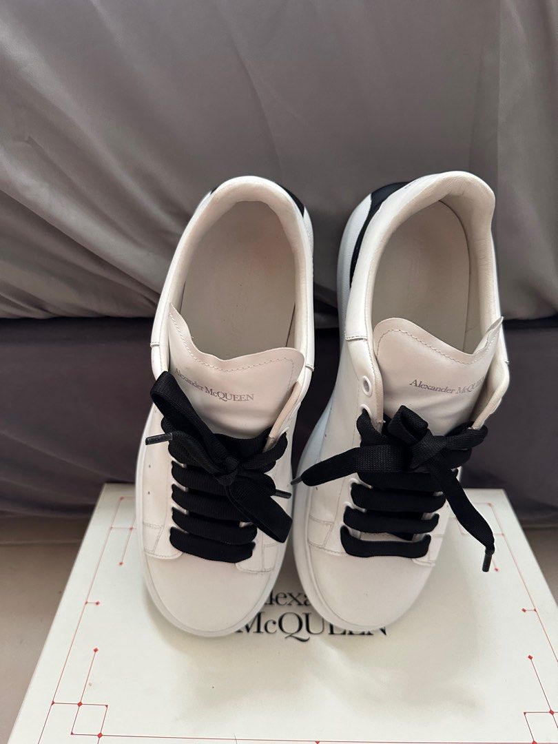 Alexander McQueen Shoe Size 43 Box Incl Black Leather Velcro Strap Sneakers