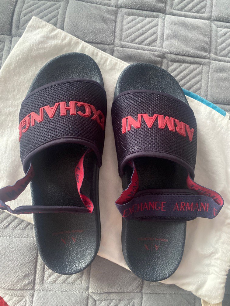 Armani exchange on sale men's slides