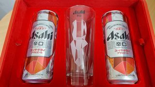 Asahi Super Dry 2023 兔年限量版 木製收藏禮盒 冷熱變色啤酒杯