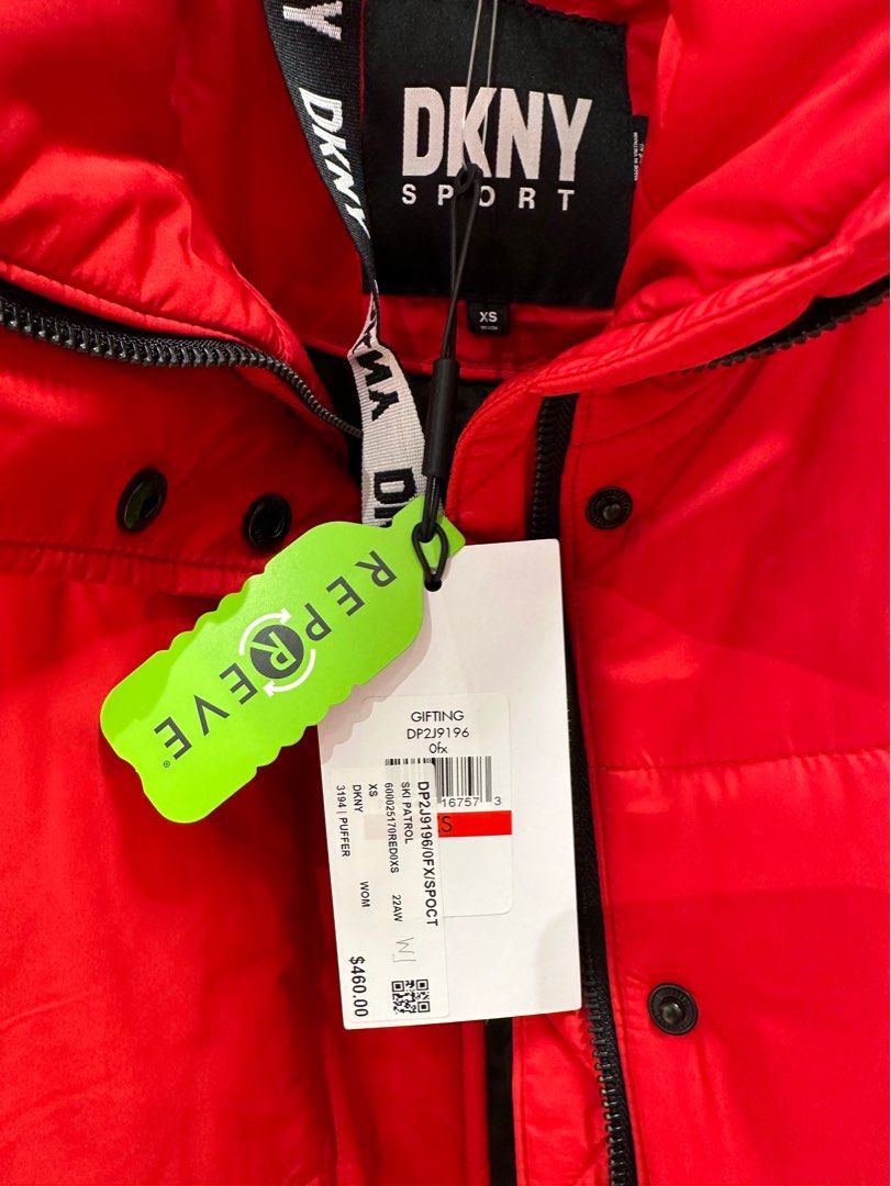 Red dkny clearance coat