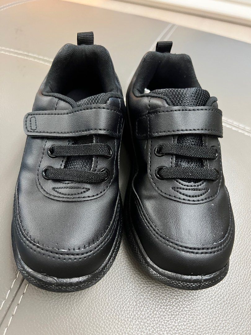 Childrens black school trainers sale