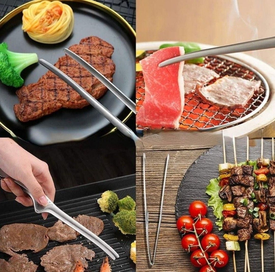 Bbq clip , food clip ,Homestore BBQ food barbecue clip stainless steel  grill cooking tong kitchen