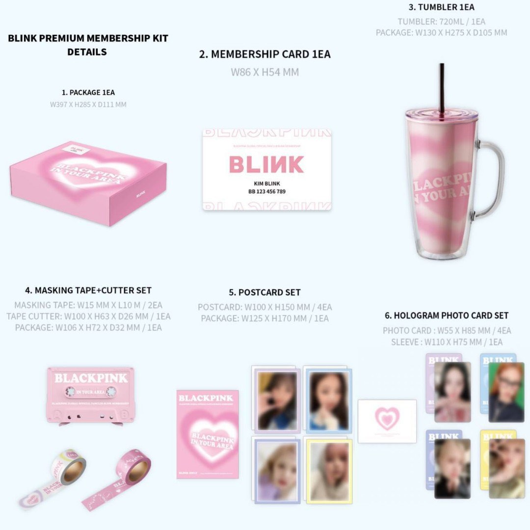 BLACKPINK BLINK PREMIUM MEMBERSHIP KIT JISOO JENNIE LISA ROSE