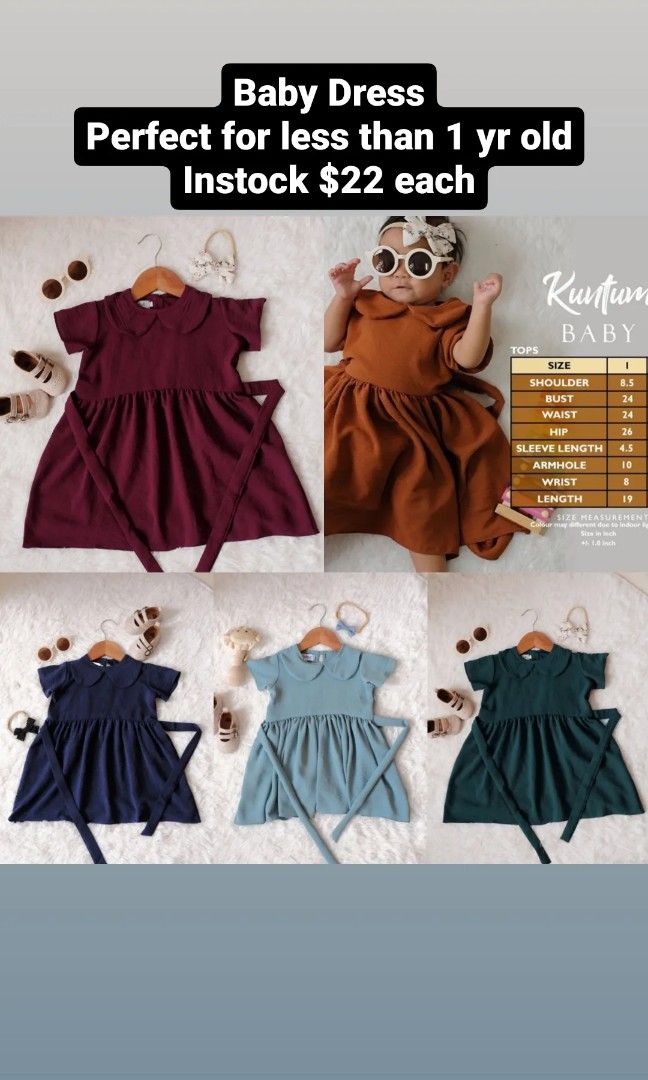 1 year old discount baby dress size