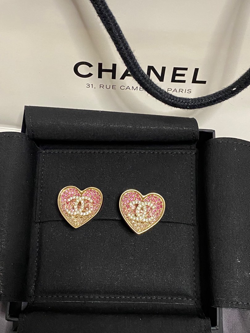 Chanel earrings pink heart - Gem