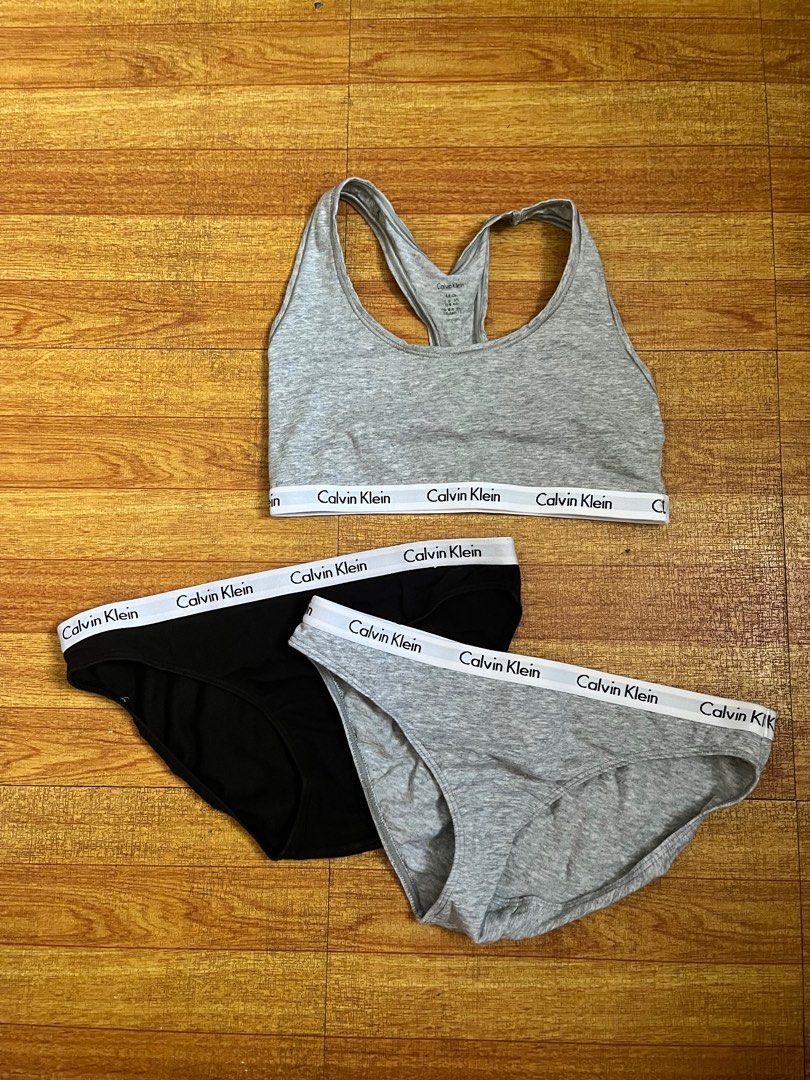Calvin Klein gray underwear set, Women's Fashion, Undergarments