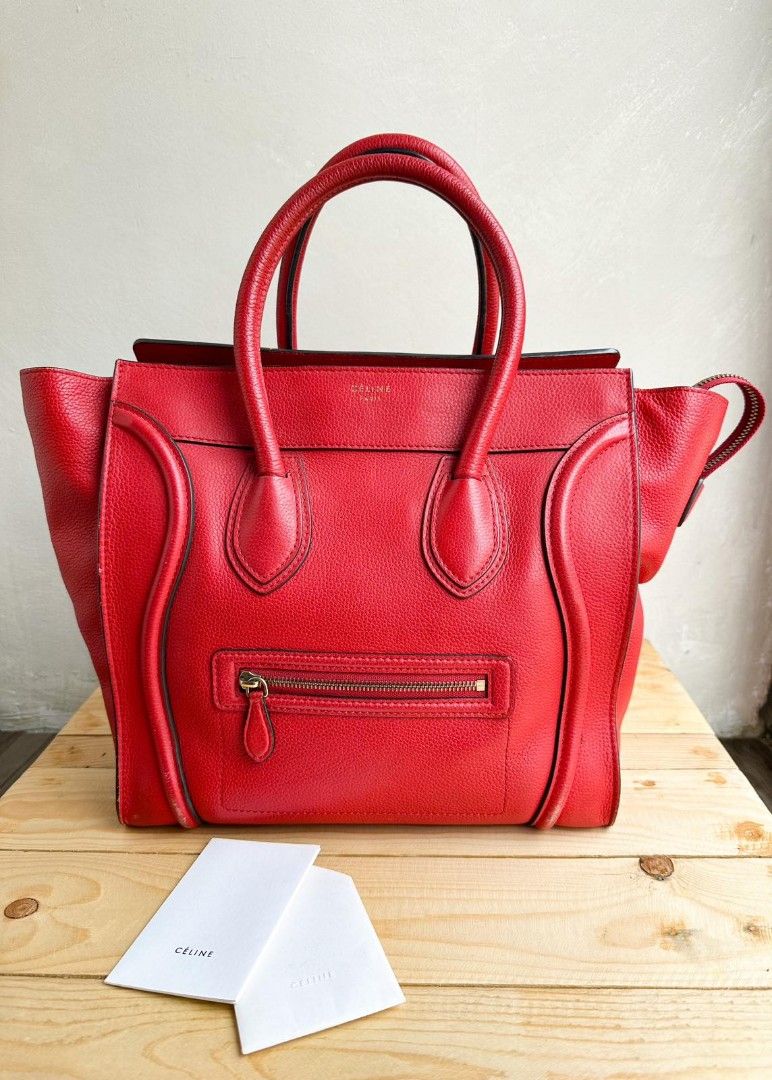 Celine luggage 2025 red