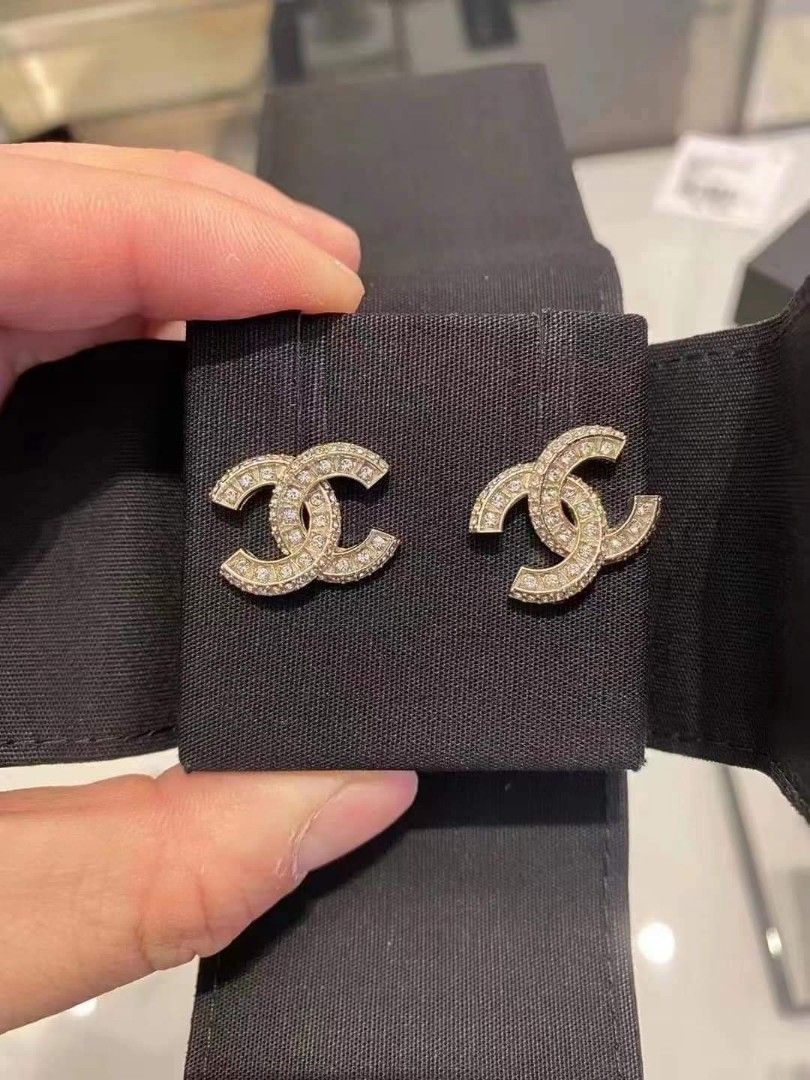 Chanel Letter Earrings Gold in Metal with Goldtone  US
