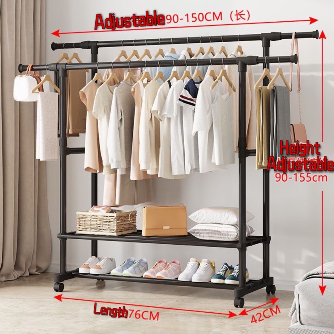Clothes Rack / Stand, cloth hanger with wheels, Furniture & Home Living