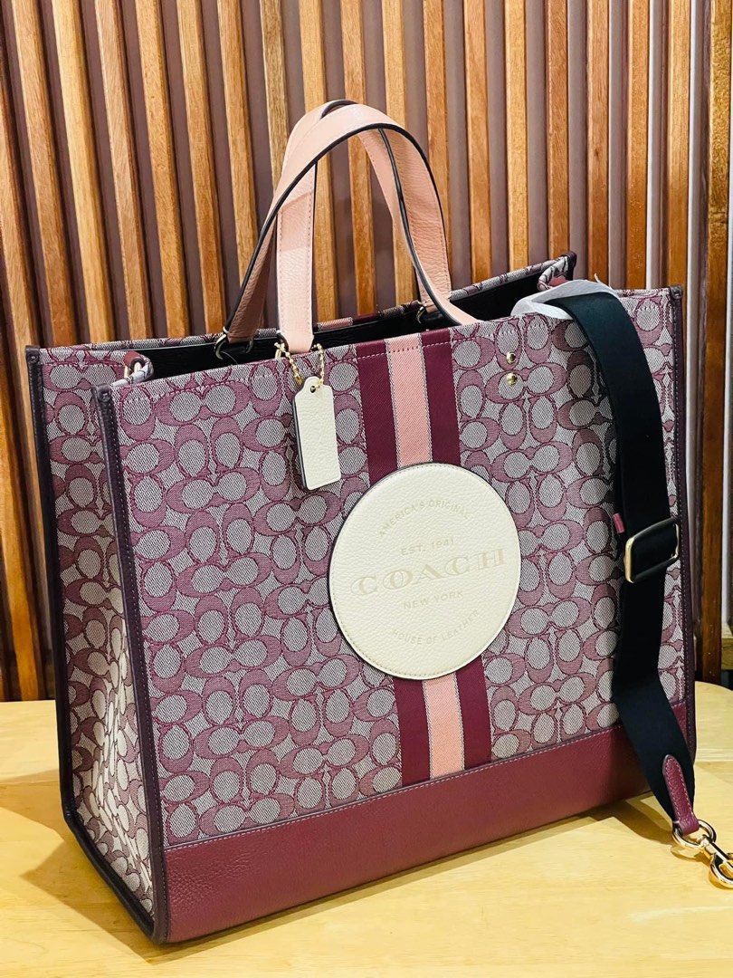 Coach Dempsey Tote 40 In Signature Jacquard With Stripe And Coach