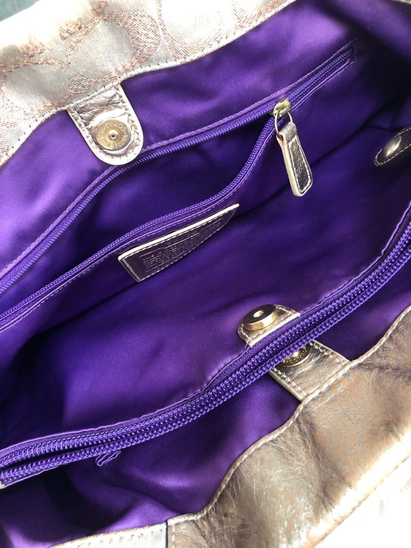 Coach Womens Tote Shoulder bag (Category: Shoulder Bags) located in Quezon City. Submitted by ocampojo (Listing ID 1227766649, Image 3). Description: Coach Womens Tote Hand Bag Beige Gold Jacquard Monogram Barely used, stored in closet. Brass is still shiny. Leather handles have no cracks. Honest issue: gold paint has somewhat faded. As seen on pics. For pick up by courier. Buyer pays for delivery. Price negotiable for sure buyer..