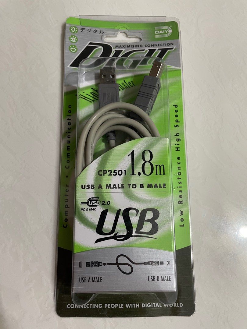 Digit Computer Cable Digit USB A male to B Male connector cable, Computers & Tech, Parts ...