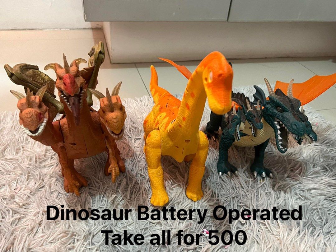 Dinosaur Battery Operated (Category: Interactive Toys) located in Batangas. Submitted by zhyee (Listing ID 1227794759, Image 1). Description: Dinosaur Battery Operated The green one is the only working with batteries Preferred meet up para no shipping fee.