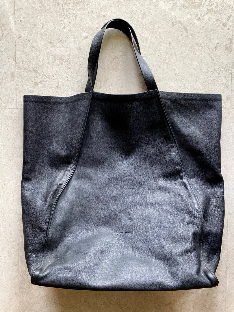 Dior Homme Full Black Leather Tote Bag