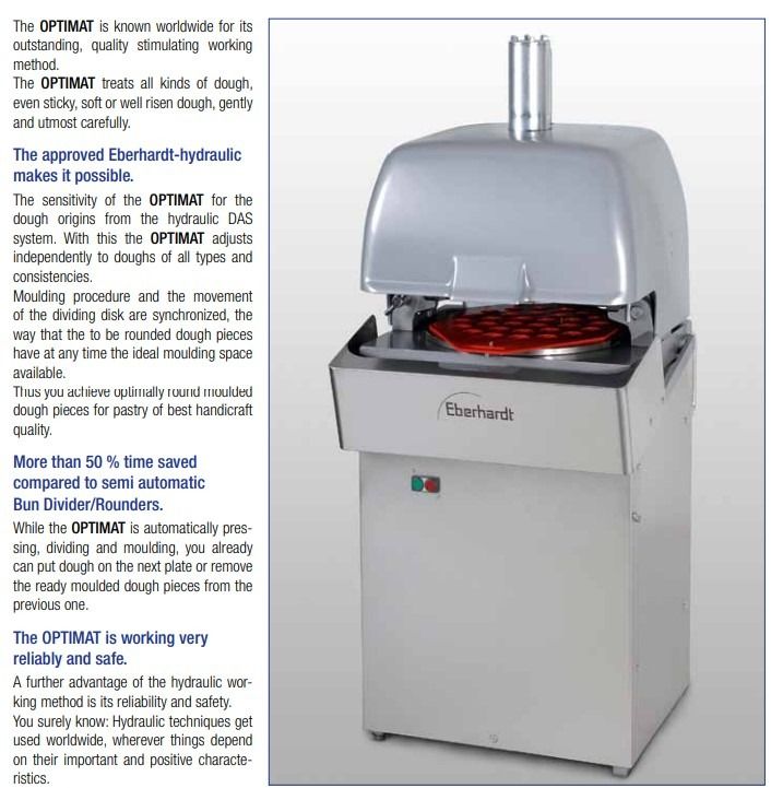 Eberhardt Bun Divider and Rounder Optimat s Fully Automatic, TV & Home ...