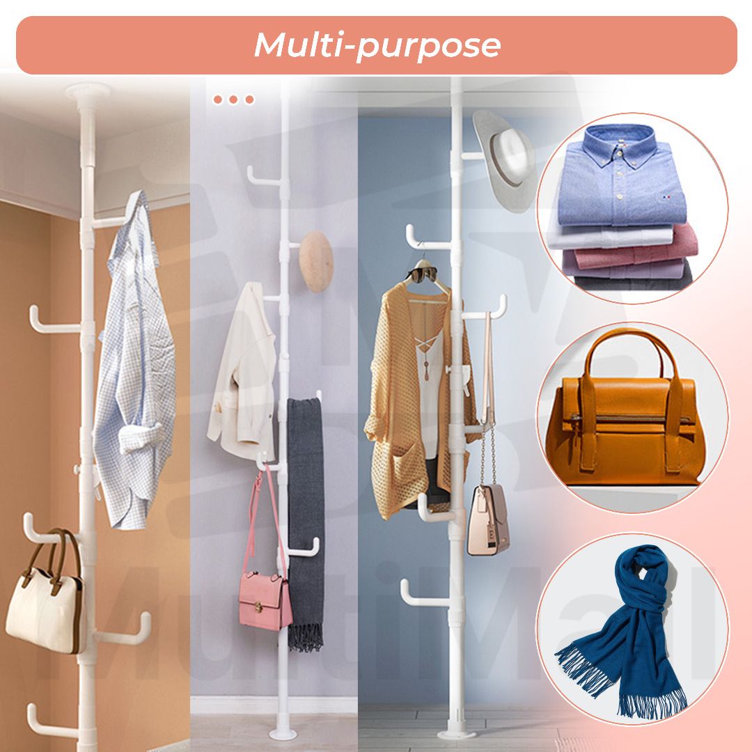 Tension pole for hanging clothes best sale