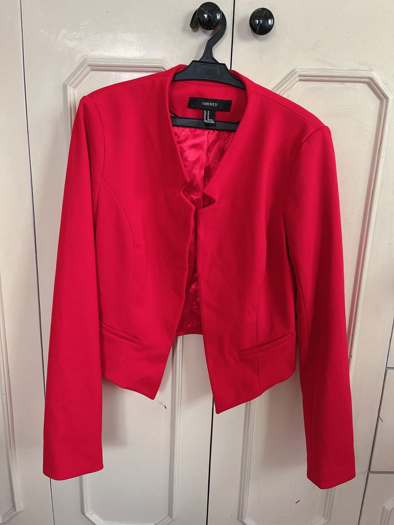 Red blazer forever 21 sale