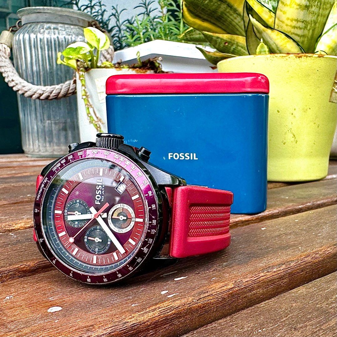 Fossil burgundy best sale watch