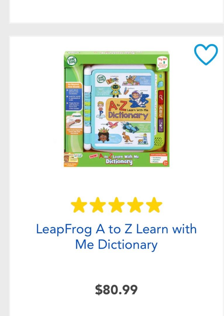 Free courier - BNIB Leapfrog A to Z learn with me Dictionary, Hobbies ...