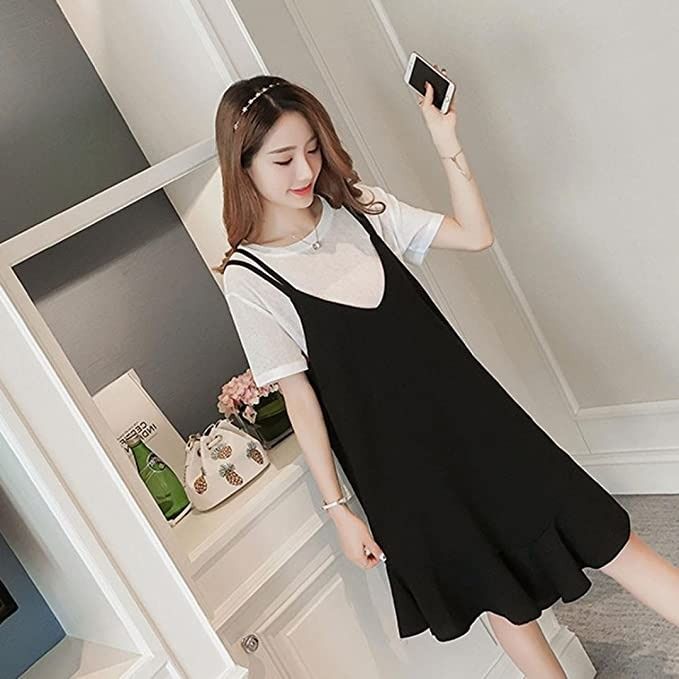Double Spaghetti Strap Flared Hem Midi Overall Dress