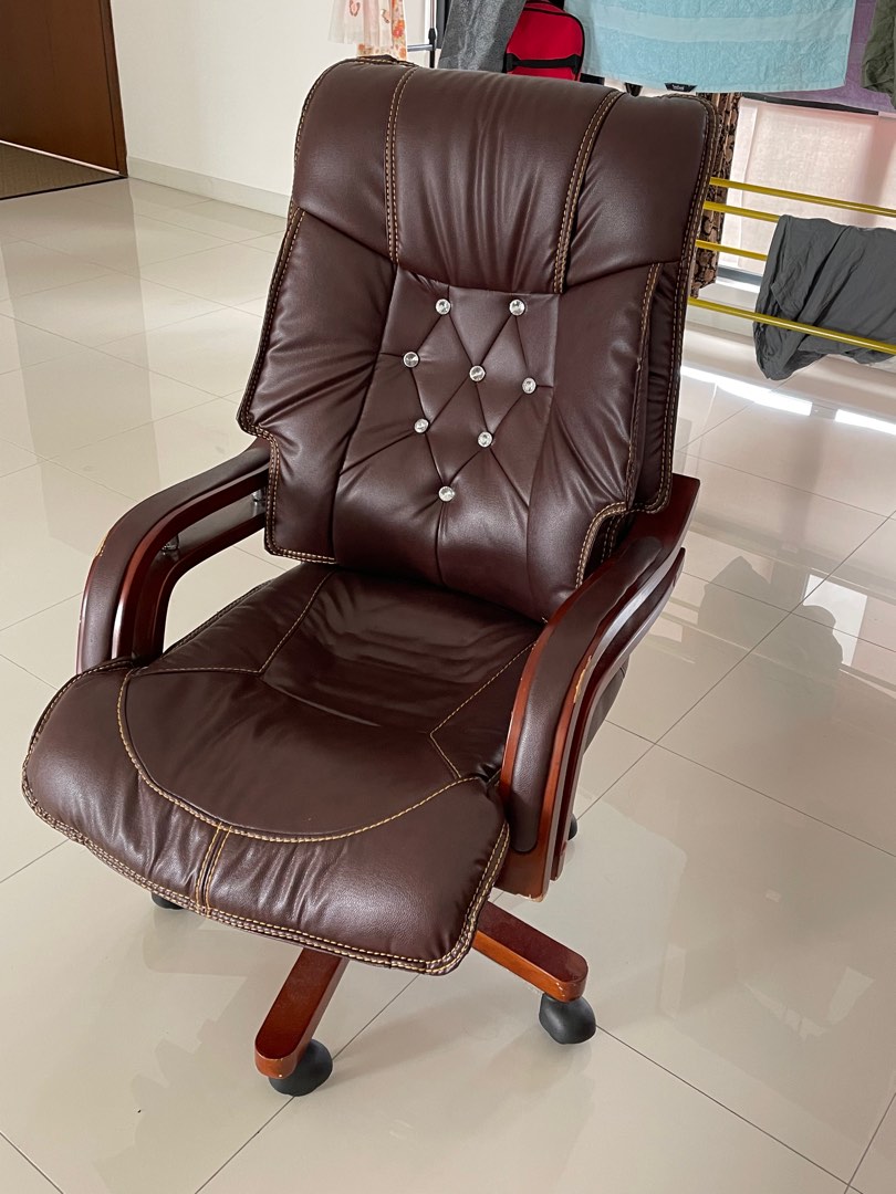 Full leather Office chair, Furniture & Home Living, Furniture, Chairs