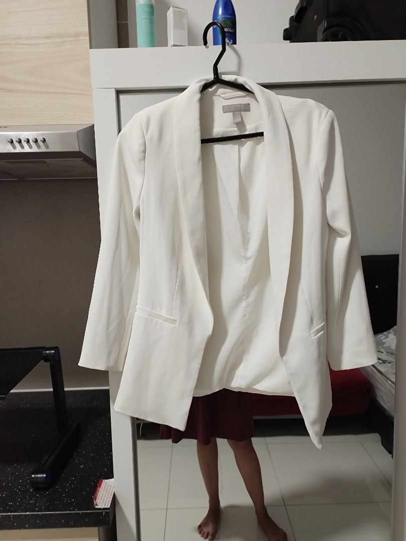 H and sales m white blazer